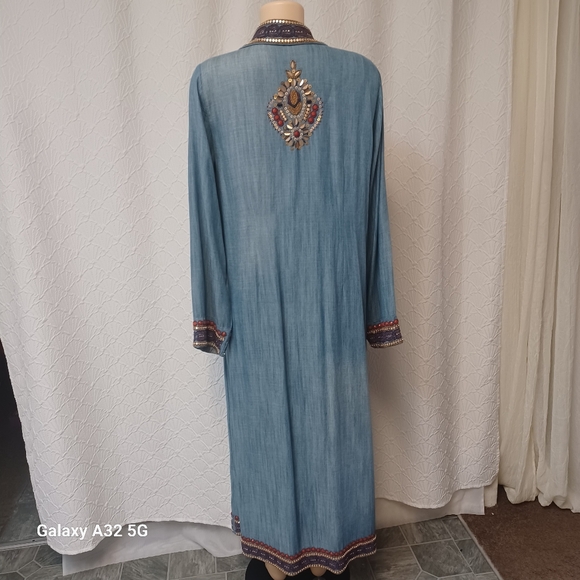 Soft Surroundings Women Size M  Light Blue Beaded Detail Fabric - Picture 11 of 17